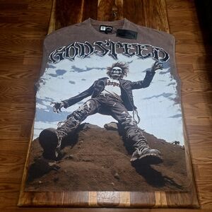 GODSPEED Men's Brown Graphic Longsleeve Tee